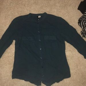 Green and Blue striped button up